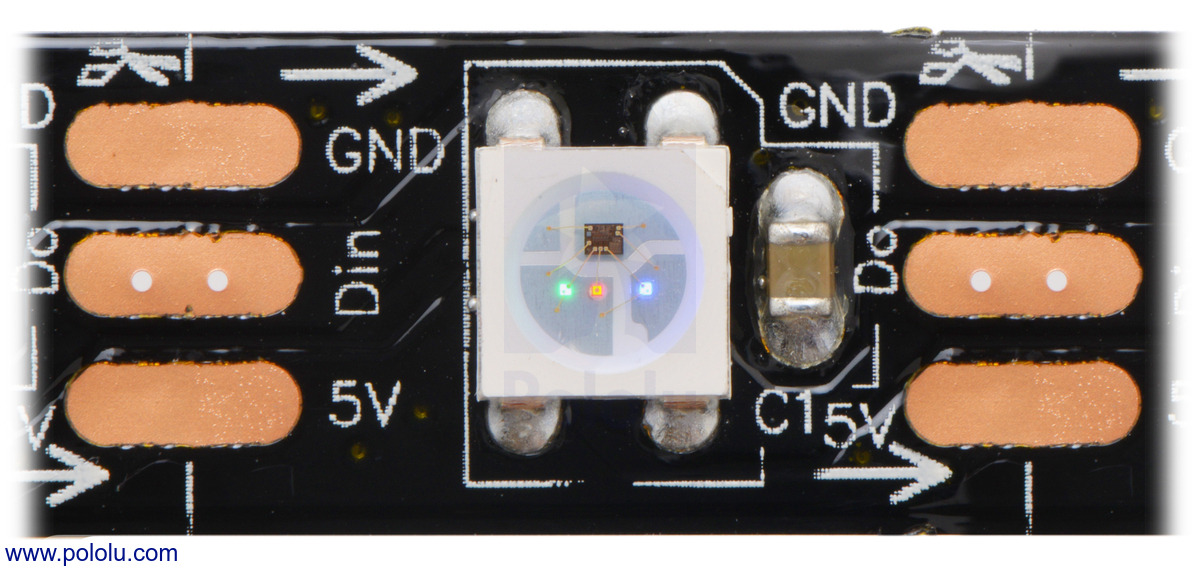 Striscia LED addressable controllata da FastLED