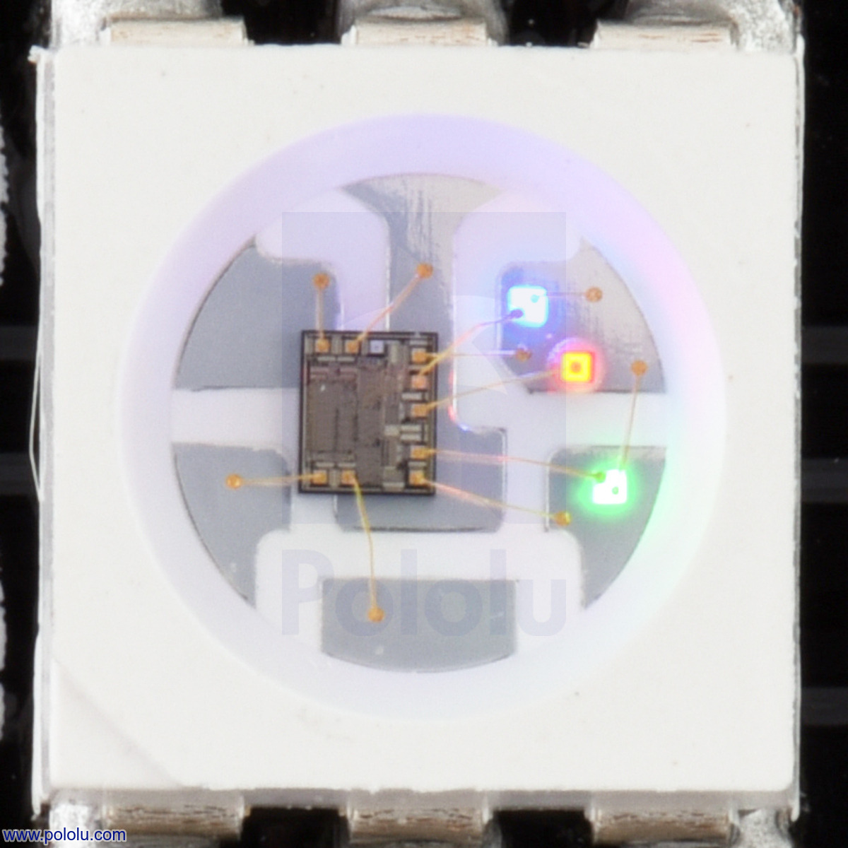 APA102 LED die shot showing internal IC