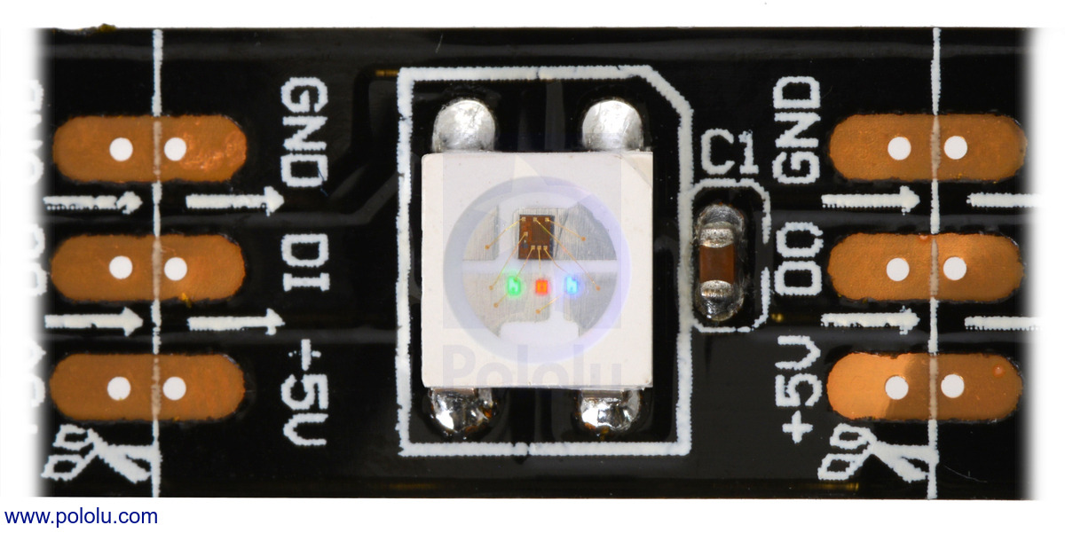 WS2812B Pixel-LED-Streifen Nahaufnahme